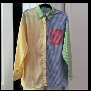 Fashionable colorblock casual SHIRT